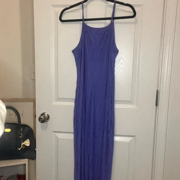 A New Day Sleeveless Plisse Knit Midi/Maxi Dress - Purple Size Small - Picture 2 of 4